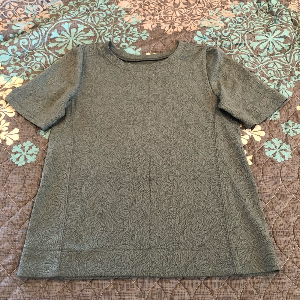 Ann Taylor Loft Light Mint Green Patterned Blouse